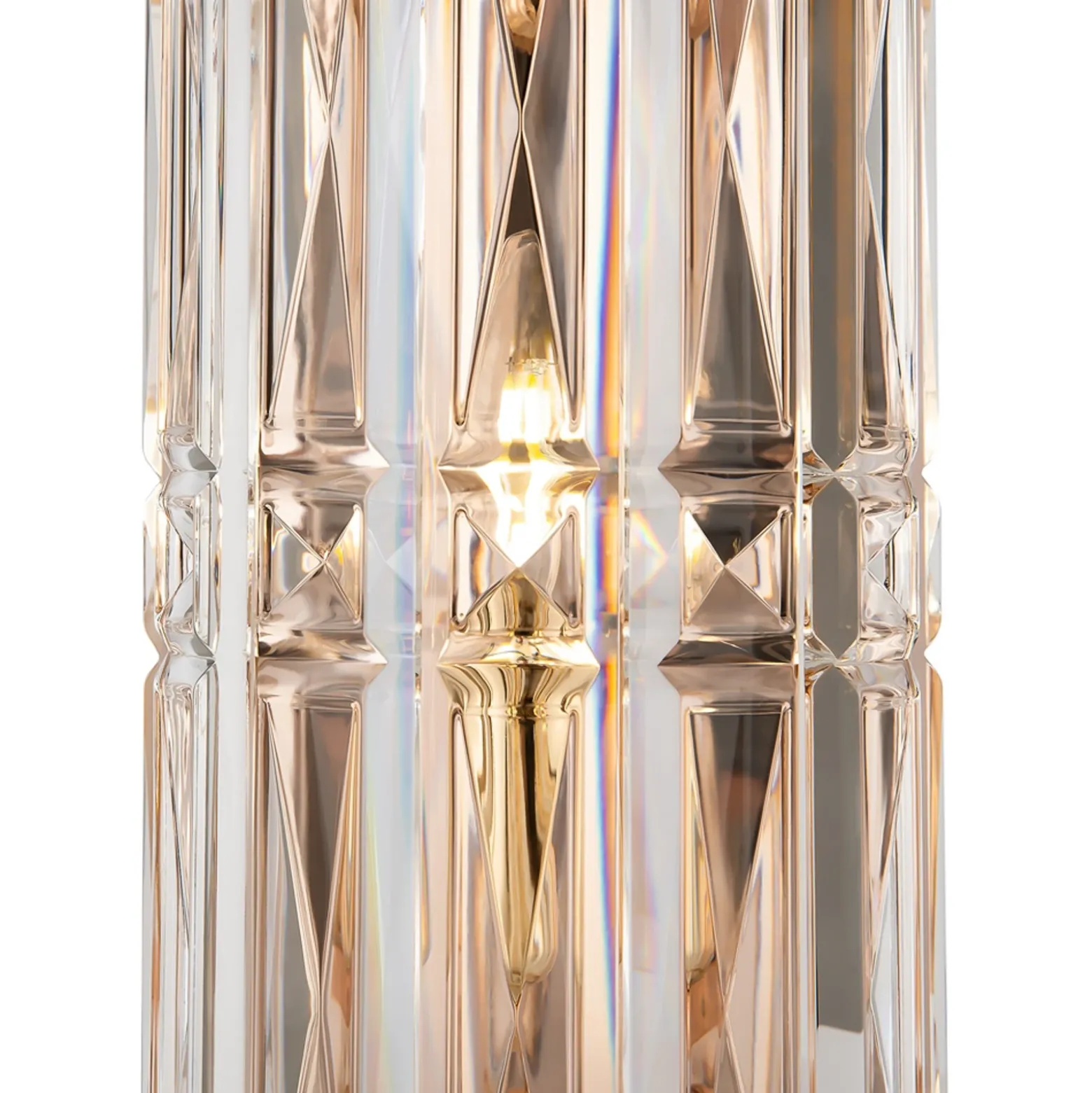 Aplique de pared Maytoni Facet, altura 25 cm, color dorado, cristal, E14