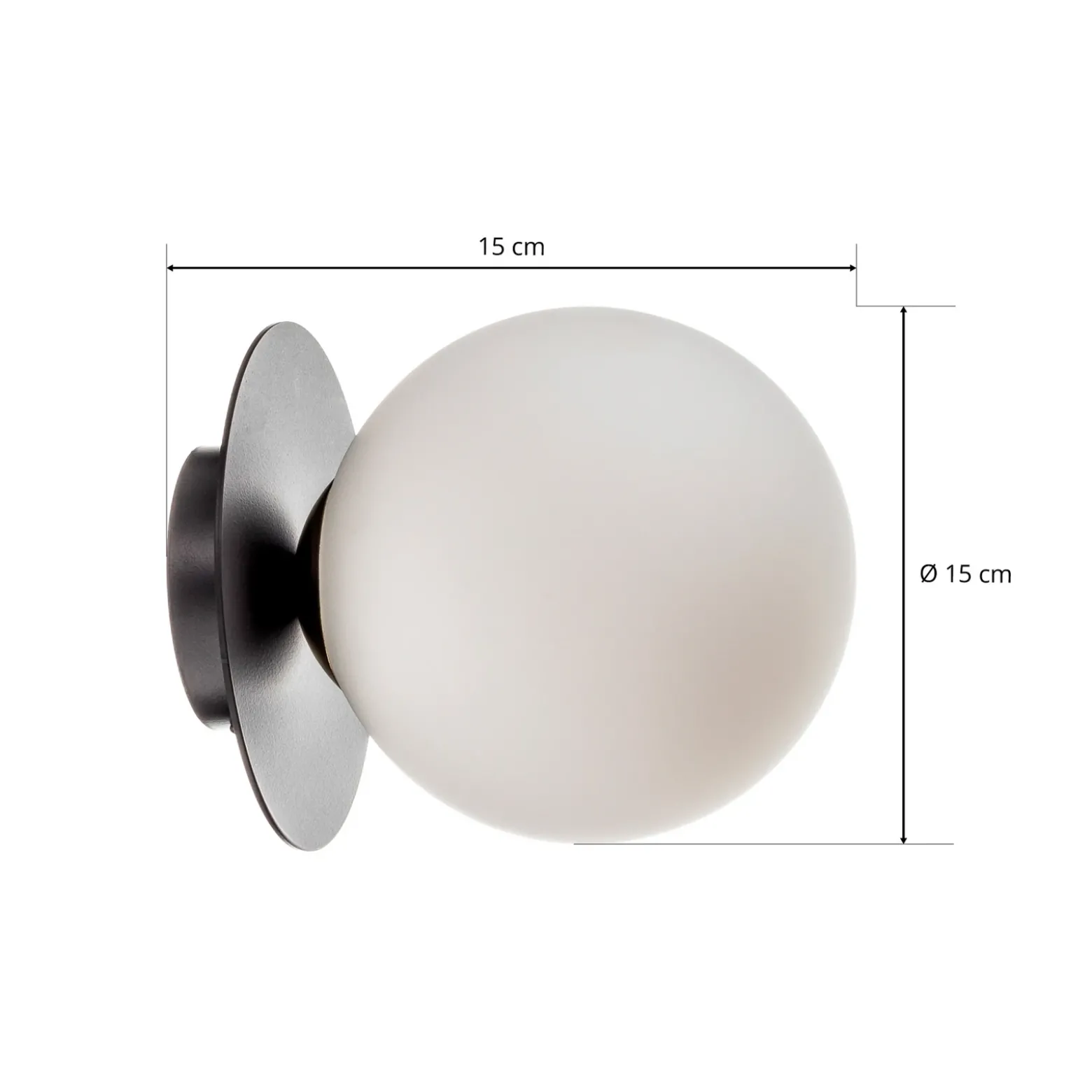 Aplique de pared Minerva K1 con borde metálico negro