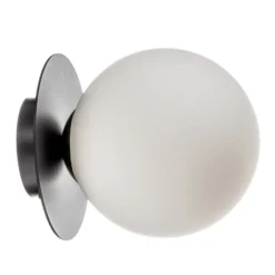 Aplique de pared Minerva K1 con borde metálico negro