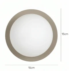 Aplique de pared Minerva, opalino/beige, Ø 15 cm, cristal/metal, E14