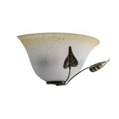 Aplique de pared Mira, crema/bronce, cristal, 30 cm de ancho, E27