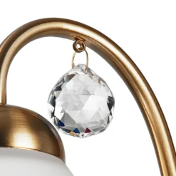 Aplique de pared Miranda con pantalla de cristal, latón
