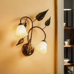 Aplique de pared Miranda 2 luces, bronce