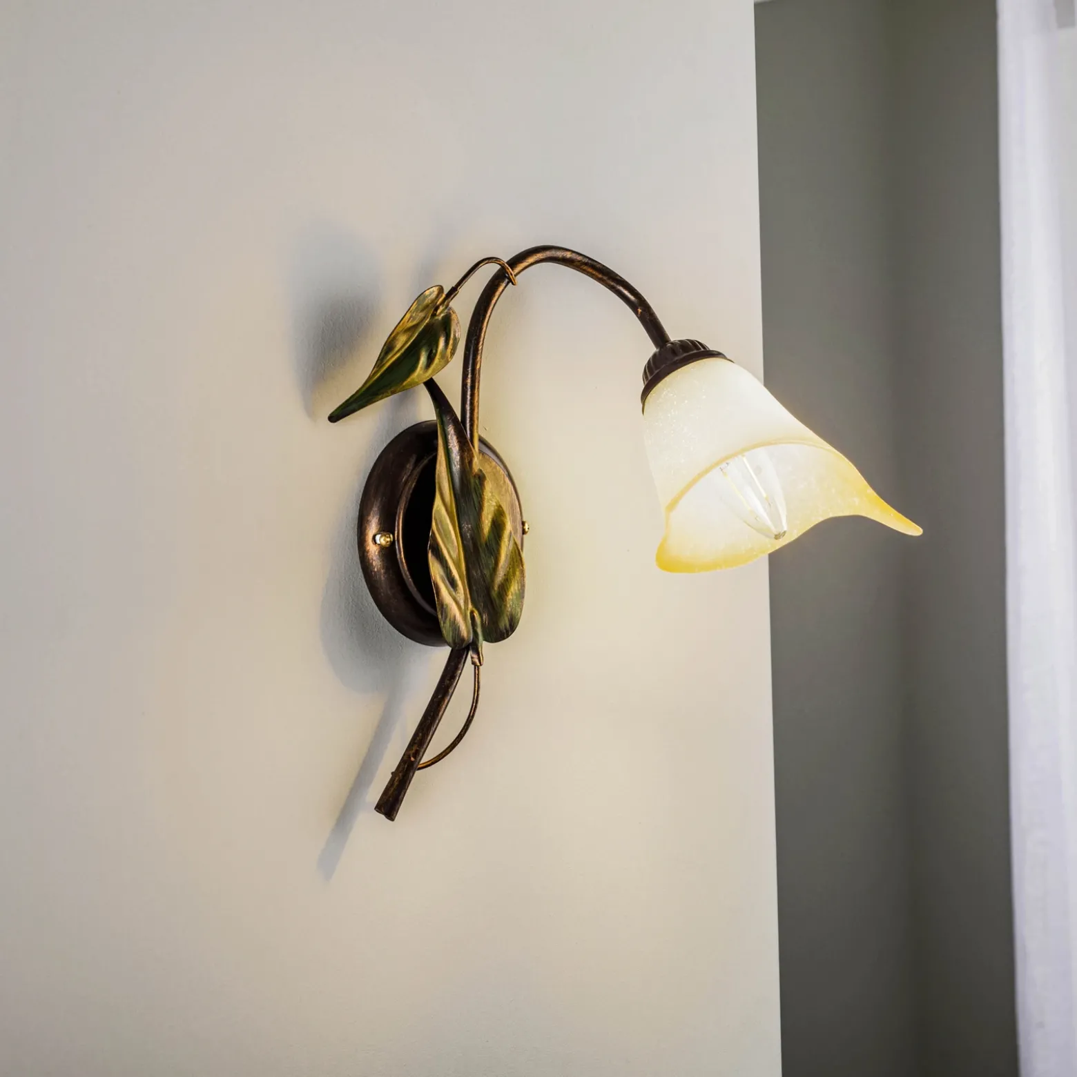 Aplique de pared Miranda 1 luz, bronce