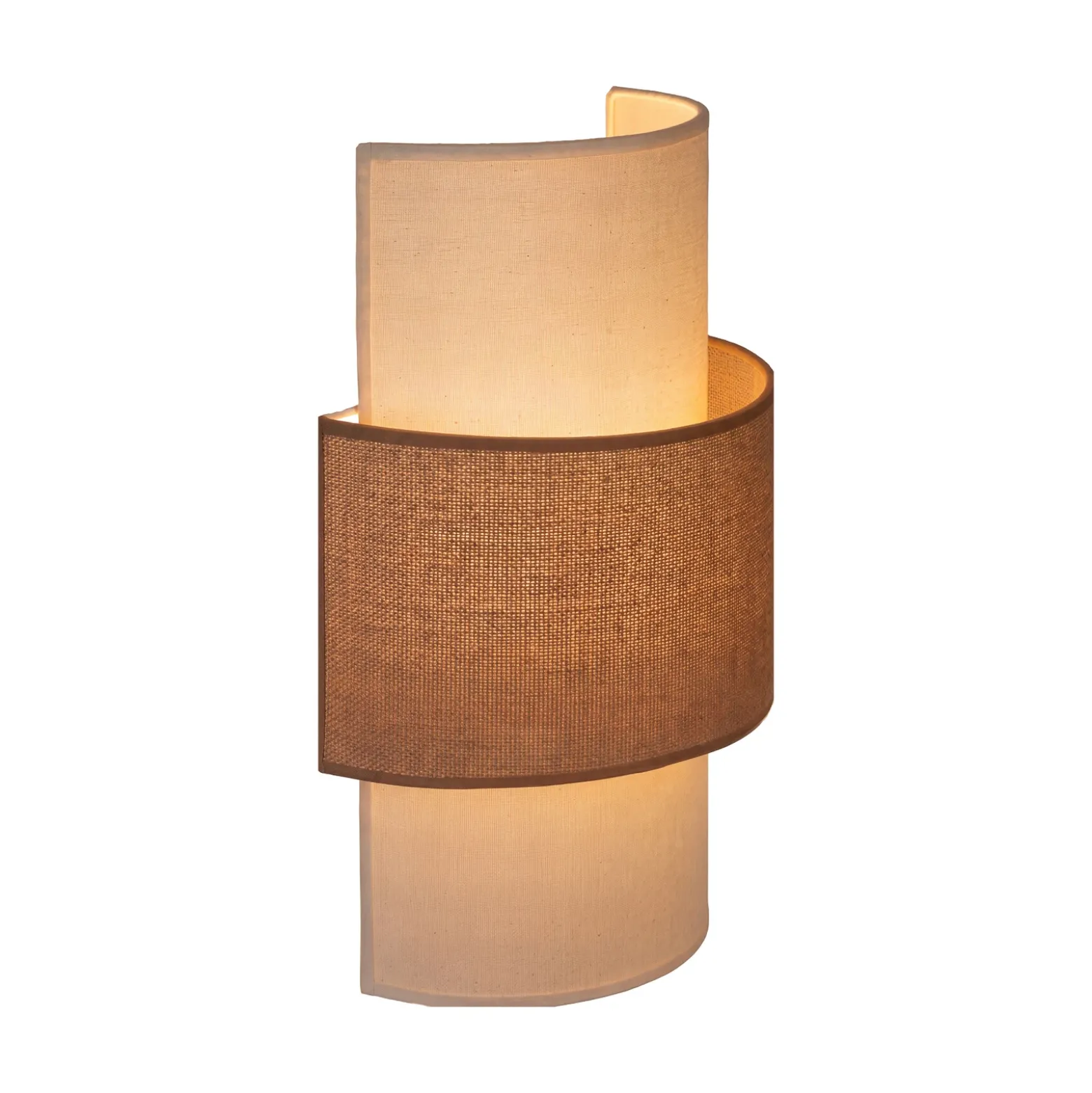 Aplique de pared Nature, color crema/yute, altura 41 cm, tejido, luz hacia