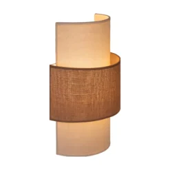 Aplique de pared Nature, color crema/yute, altura 41 cm, tejido, luz hacia