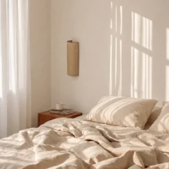 Aplique de pared «Nature», yute, altura 40 cm, tejido, luz hacia arriba/hacia