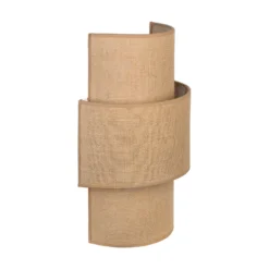 Aplique de pared «Nature», yute, altura 41 cm, tejido, luz hacia arriba/hacia