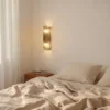 Aplique de pared Nature, yute/negro, altura 40 cm, tejido, luz hacia
