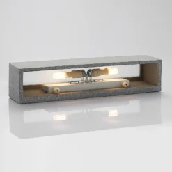 Aplique de pared Nellie de Lindby, gris, hormigón, 35,3 cm de ancho