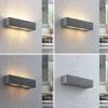 Aplique de pared Nellie de Lindby, gris, hormigón, 35,3 cm de ancho