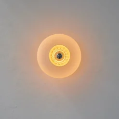 Aplique de pared New Wave Optic XL, blanco opalino, Eyeball, con enchufe