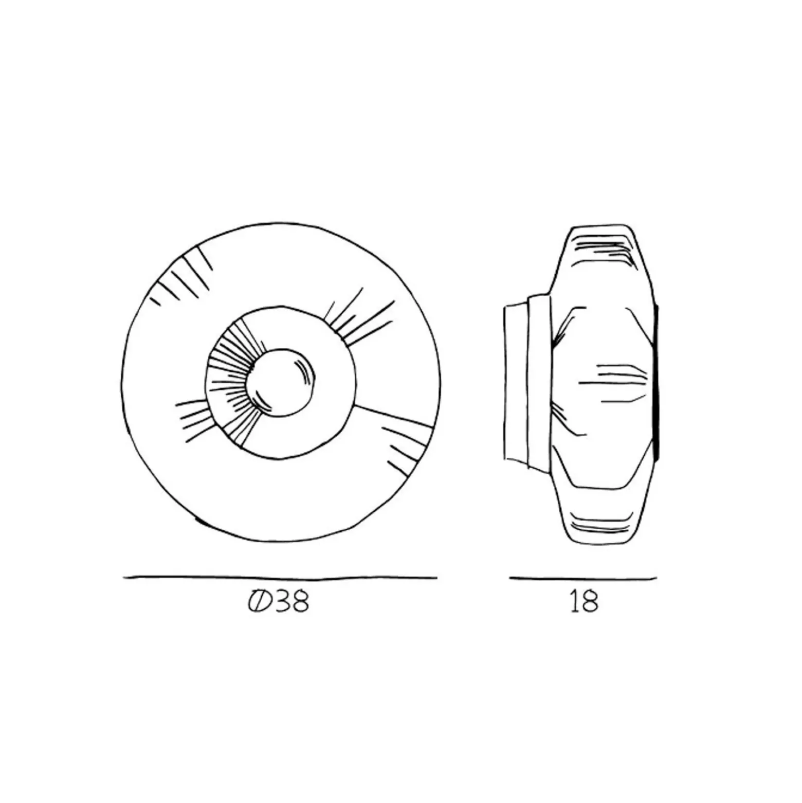 Aplique de pared New Wave Optic XL, gris humo, Eyeball, enchufe