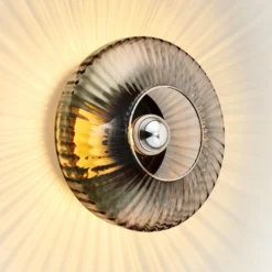 Aplique de pared New Wave Optic XL, gris humo, Eyeball, enchufe