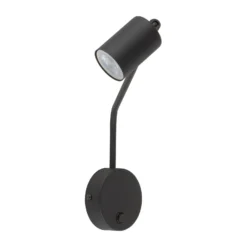 Aplique de pared Nex, negro, metal, altura 27 cm, GU10