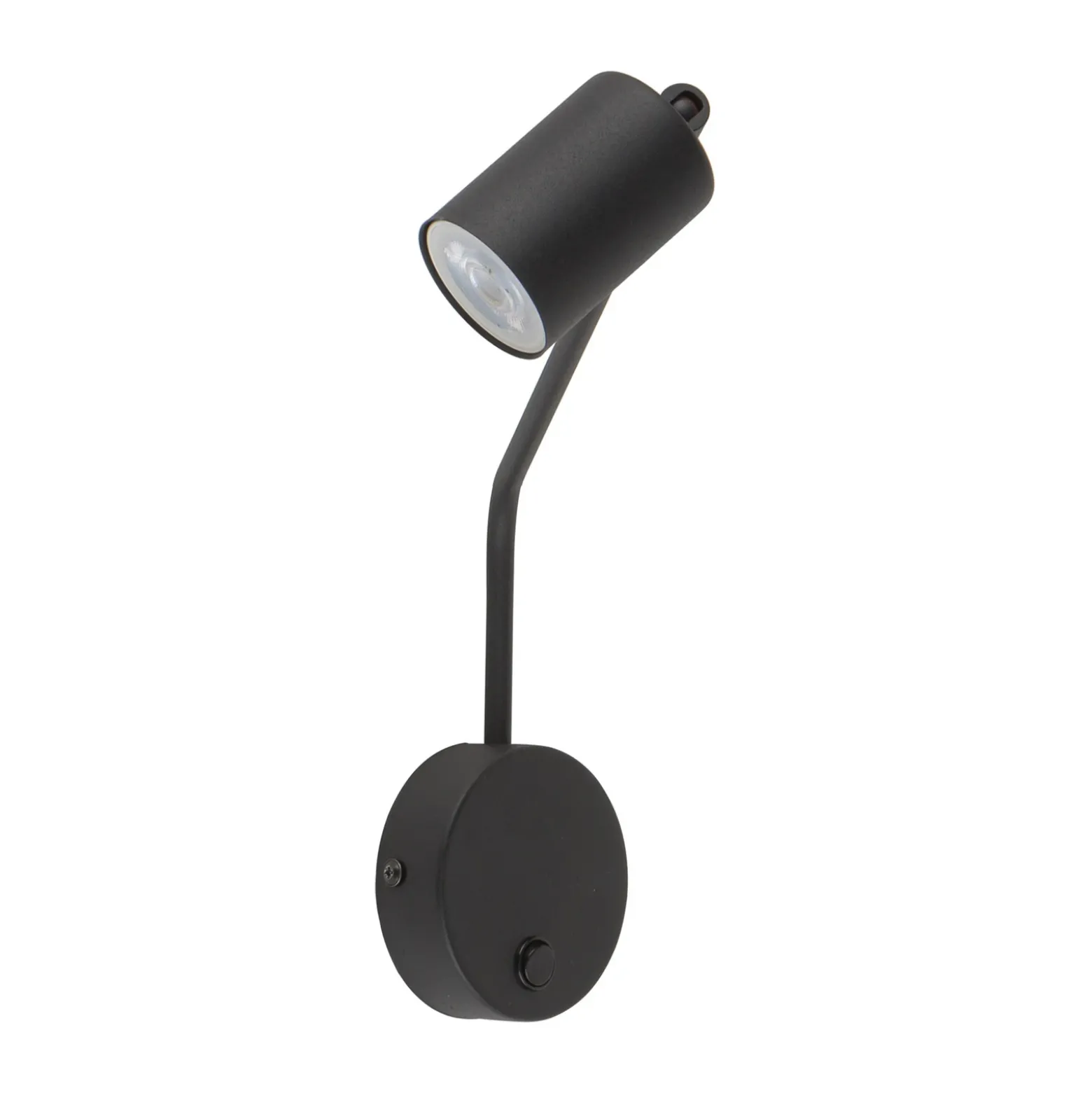Aplique de pared Nex, negro, metal, altura 27 cm, GU10