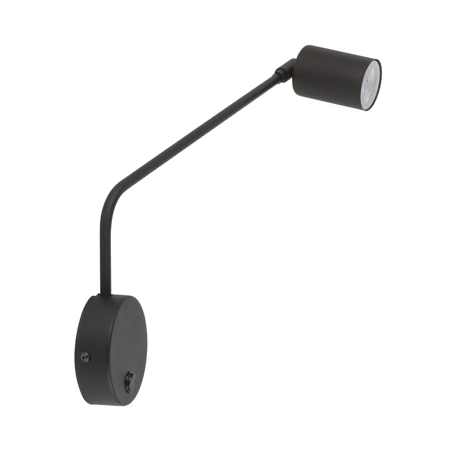 Aplique de pared Nex, negro, metal, altura 27 cm, GU10