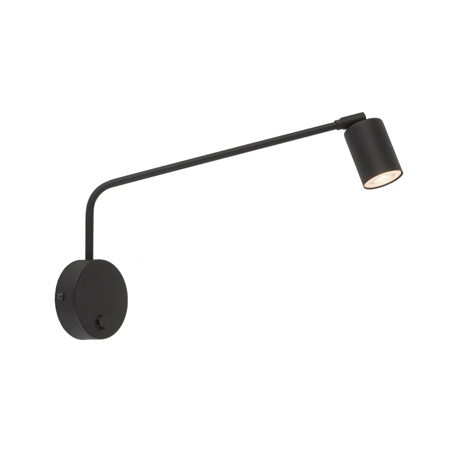 Aplique de pared Nex, negro, metal, altura 27 cm, GU10