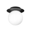 Aplique de pared Nuura Liila 1 Medium, negro/ópal. IP44, G9