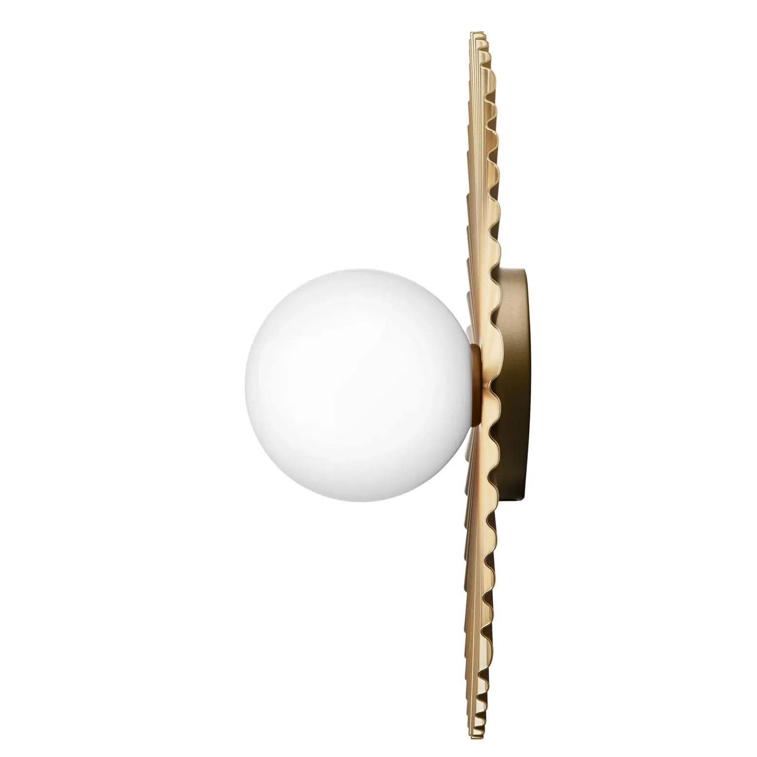 Aplique de pared Nuura Liila Muuse, Ø 42 cm, IP44, dorado/ópalo