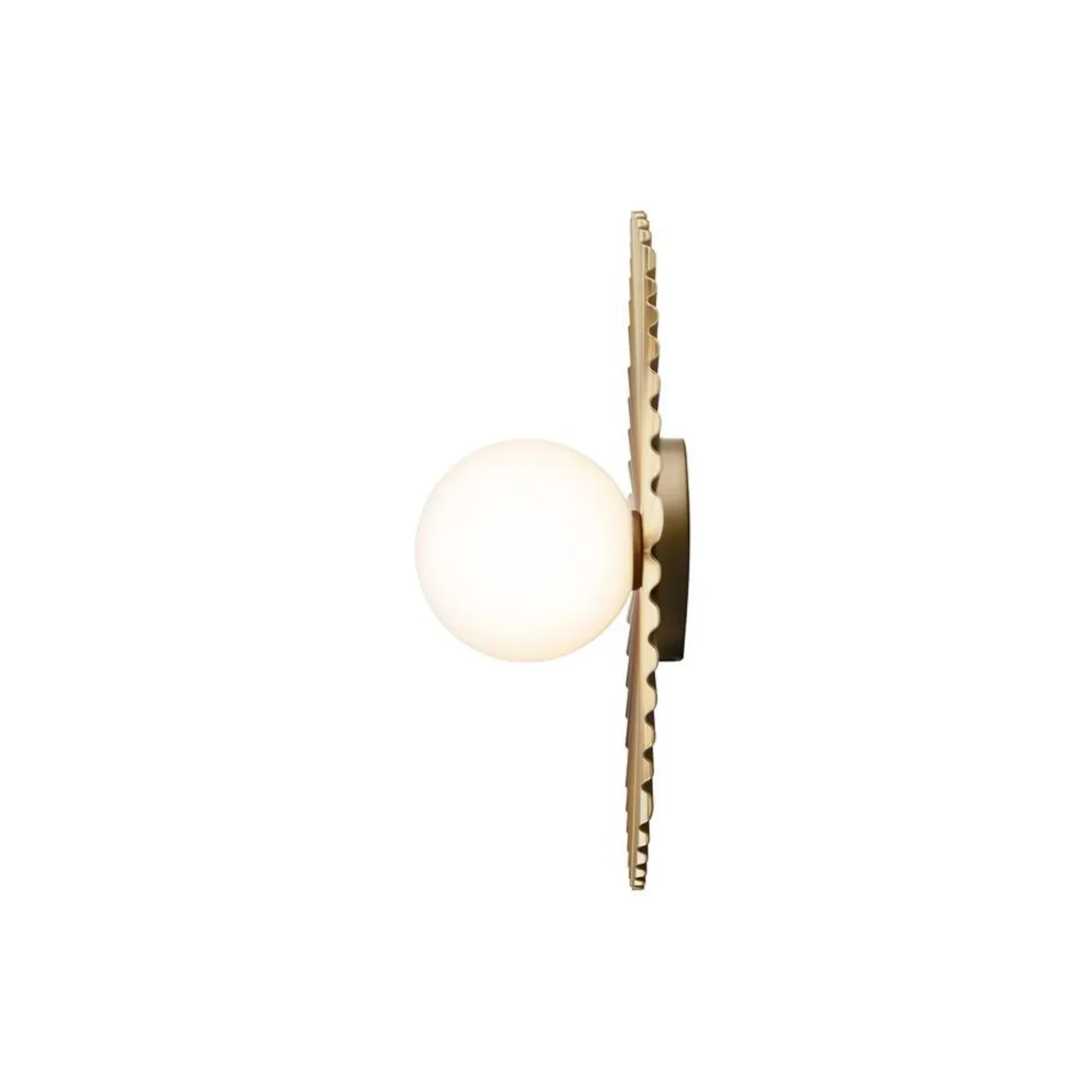 Aplique de pared Nuura Liila Muuse, Ø 42 cm, IP44, dorado/ópalo