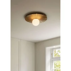 Aplique de pared Nuura Liila Muuse, Ø 42 cm, IP44, dorado/ópalo