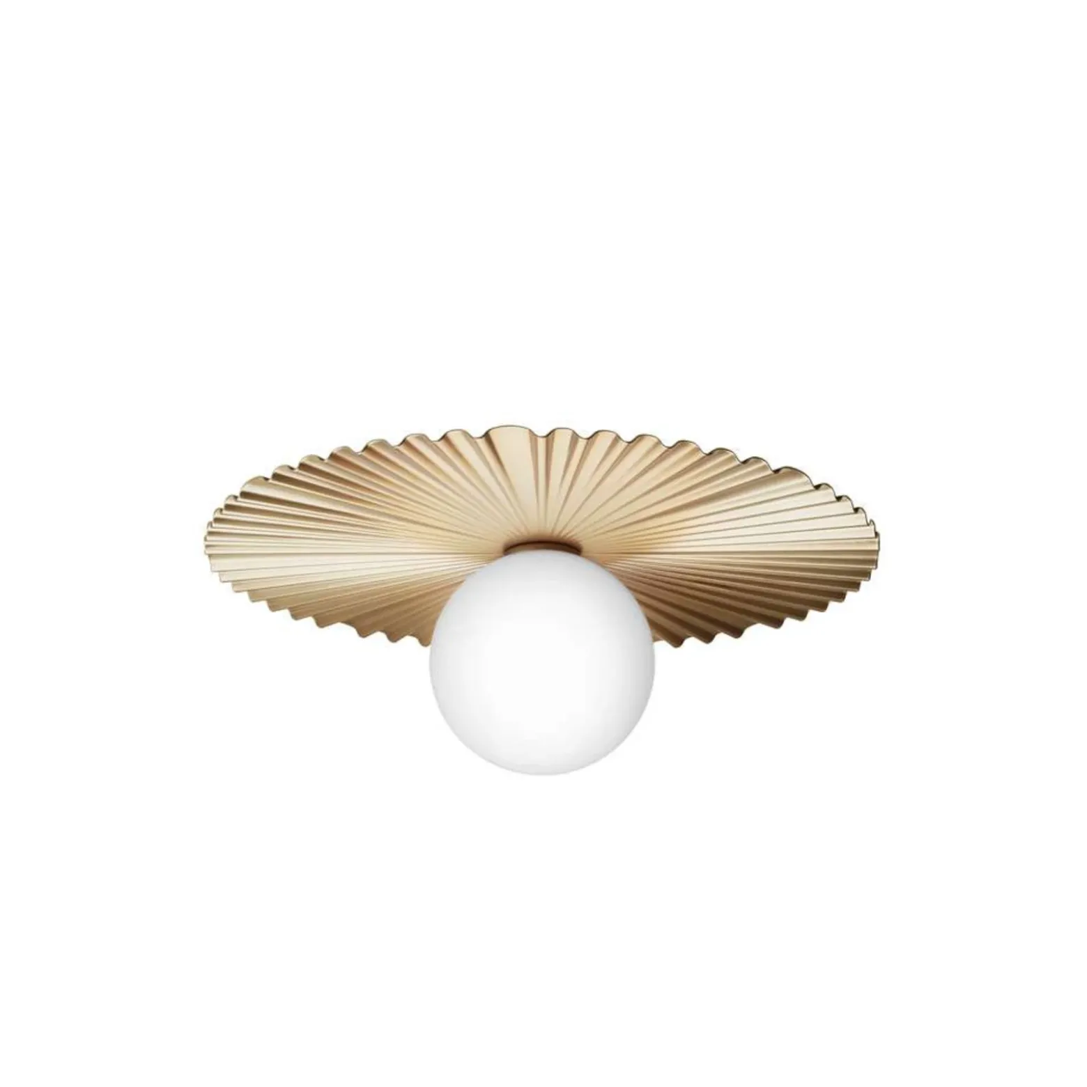 Aplique de pared Nuura Liila Muuse, Ø 42 cm, IP44, dorado/ópalo