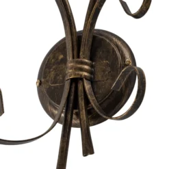 Aplique de pared Odino, 2 luces, color bronce, metal, cristal