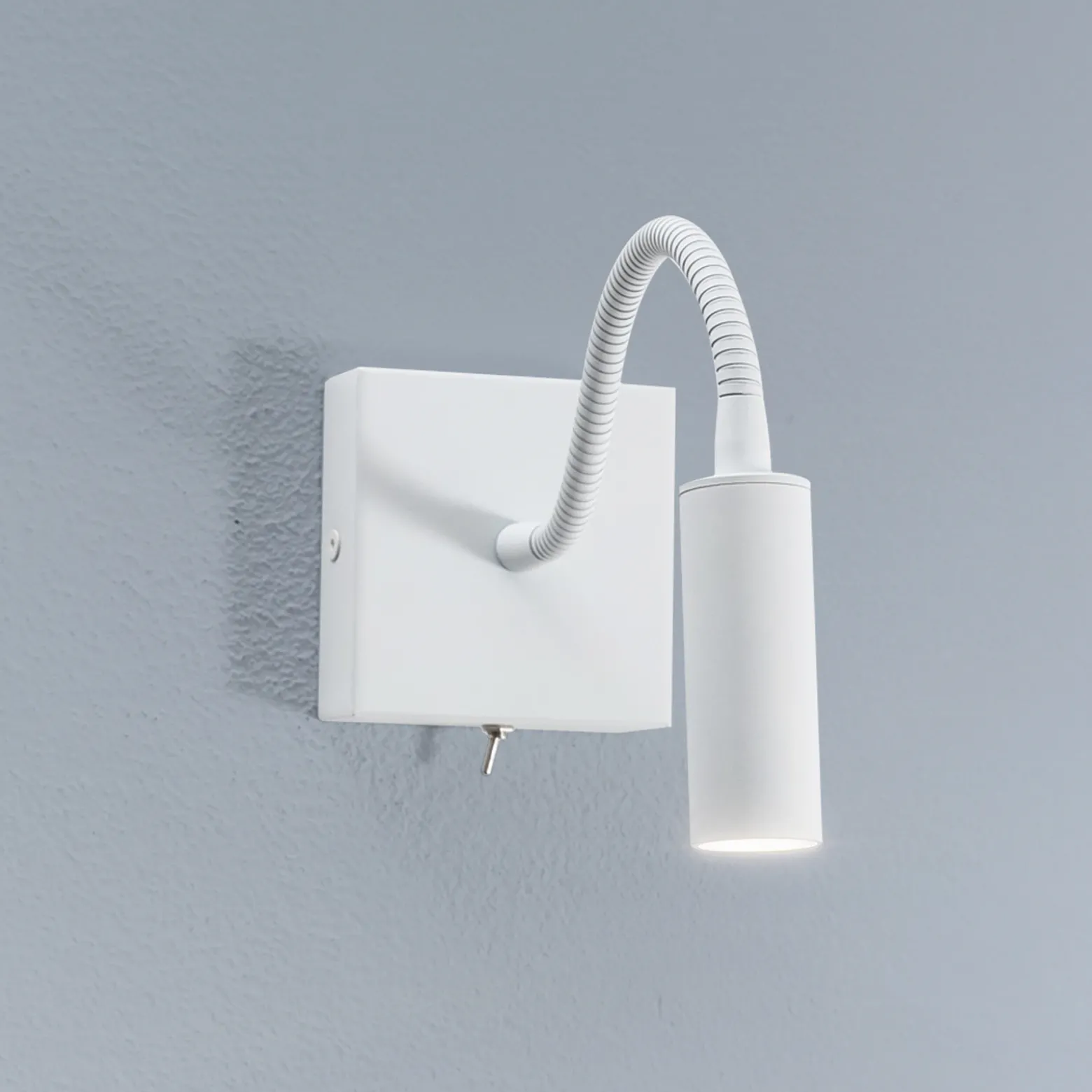 Aplique de pared Ojos, blanco, lámpara de lectura, ajustable, 33 cm, G9