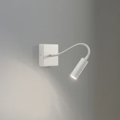 Aplique de pared Ojos, color crema, lámpara de lectura, ajustable, 33 cm, G9