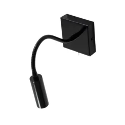 Aplique de pared Ojos, negro, lámpara de lectura, ajustable, 33 cm, G9