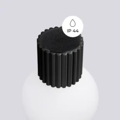 Aplique de pared ORBI, negro, vidrio/metal, Ø 12 cm, IP44, G9