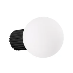 Aplique de pared ORBI, negro, vidrio/metal, Ø 12 cm, IP44, G9