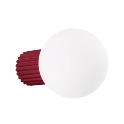 Aplique de pared ORBI, rojo oscuro, vidrio/metal, Ø 12 cm, IP44, G9