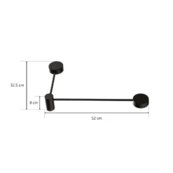 Aplique de pared Orbit II 20/40, negro, 2 luces