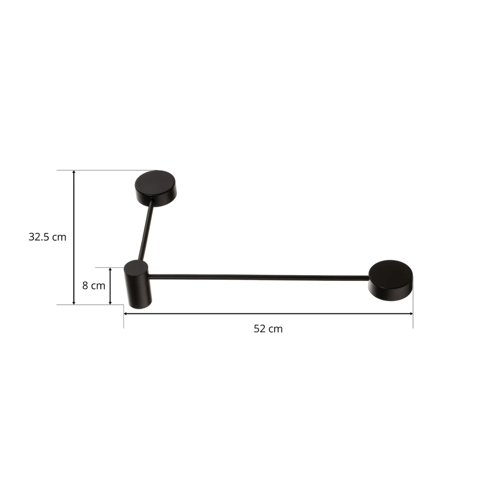 Aplique de pared Orbit II 20/40, negro, 2 luces