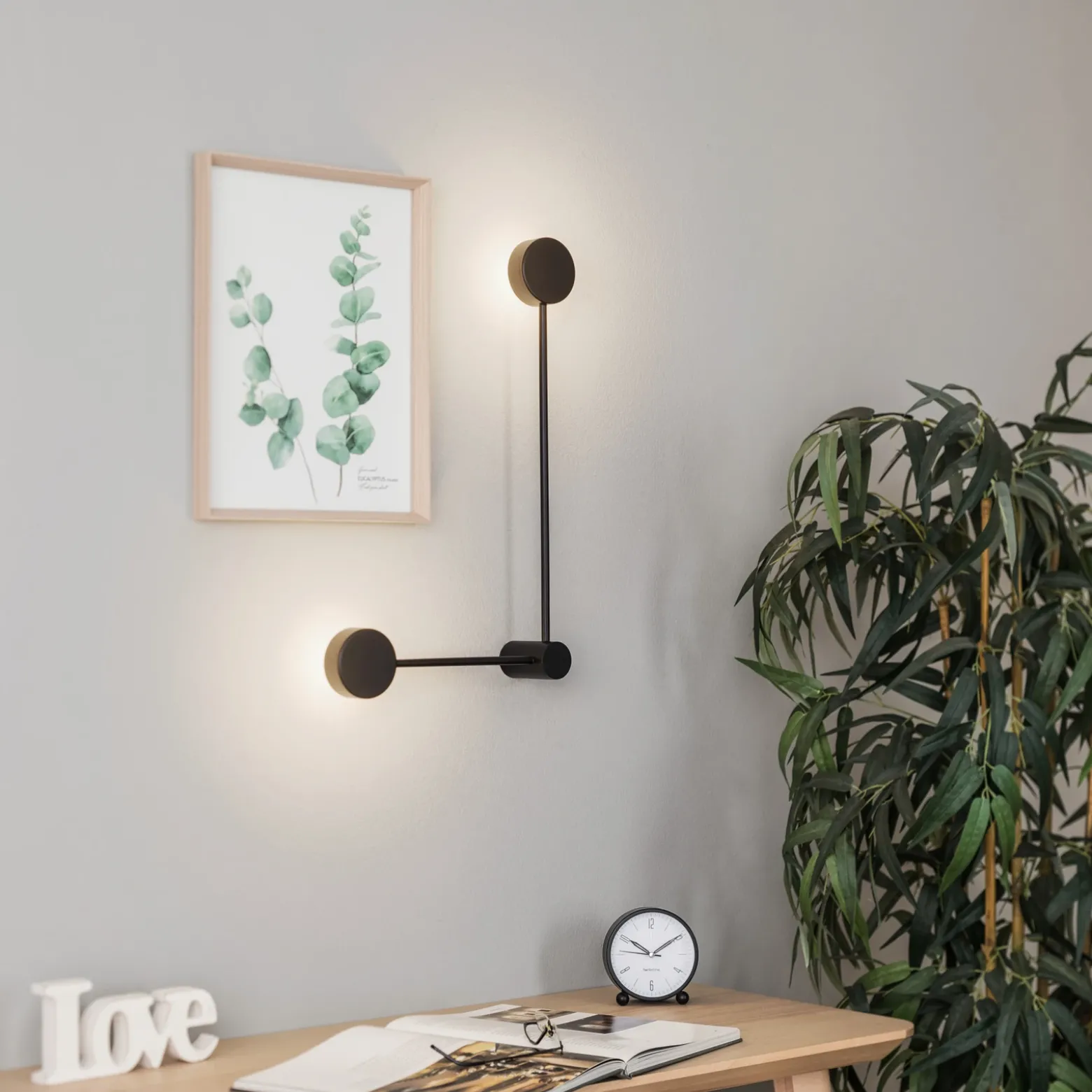 Aplique de pared Orbit II 20/40, negro, 2 luces