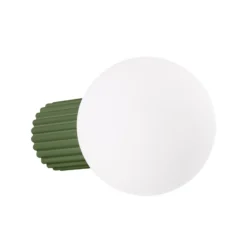 Aplique de pared ORBI, verde oliva, vidrio/metal, Ø 12 cm, IP44, G9