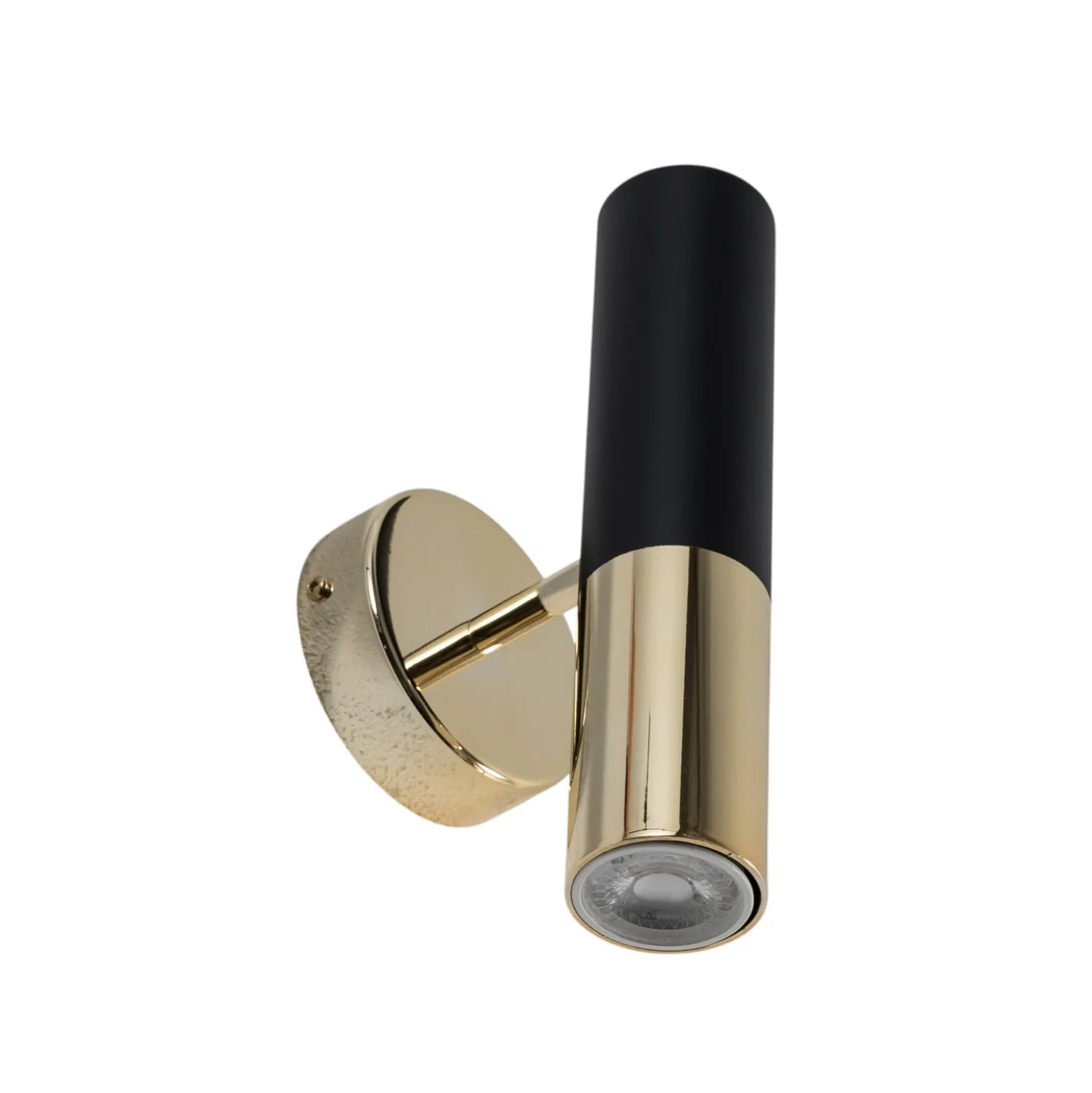 Aplique de pared Orino, negro/dorado, metal, GU10
