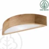 Aplique de pared Oro, madera de roble/cristal, 41 cm de ancho, E27