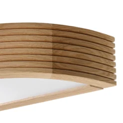 Aplique de pared Oro, madera de roble/cristal, 41 cm de ancho, E27