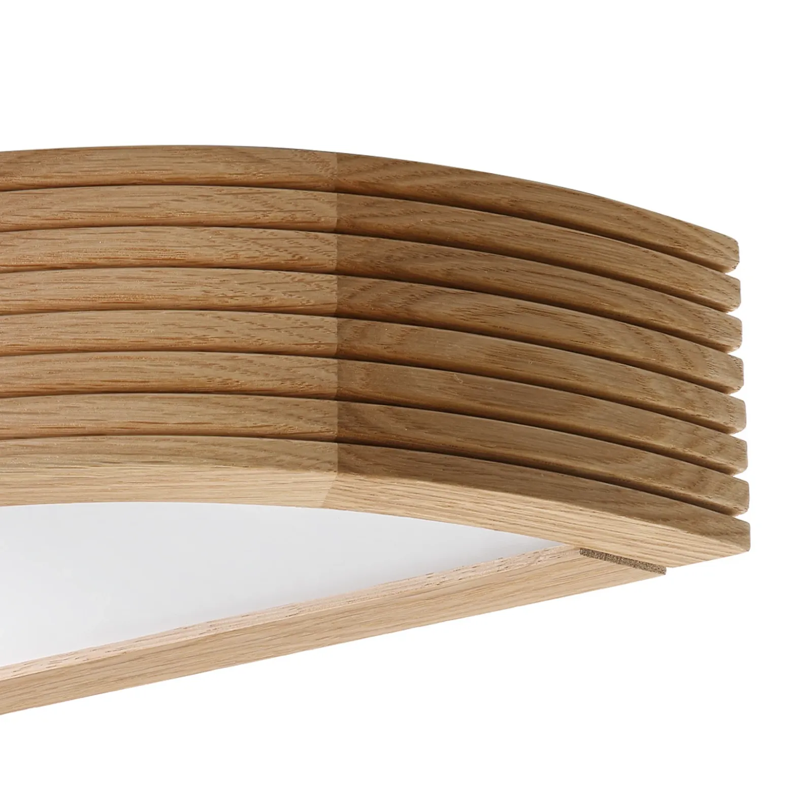 Aplique de pared Oro, madera de roble/cristal, 41 cm de ancho, E27
