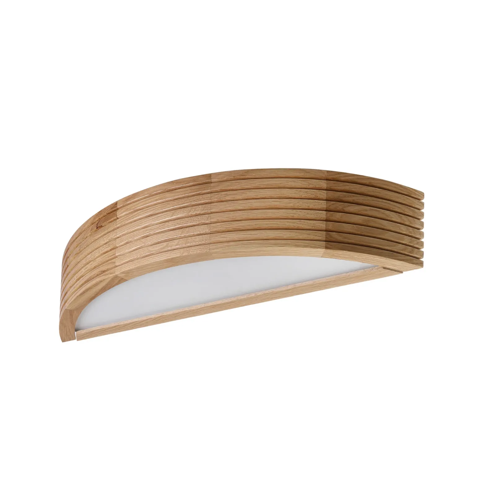 Aplique de pared Oro, madera de roble/cristal, 41 cm de ancho, E27