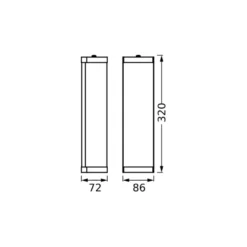 Aplique de pared OSRAM BATHROOM, cromada, longitud 32 cm, metal/vidrio, IP44