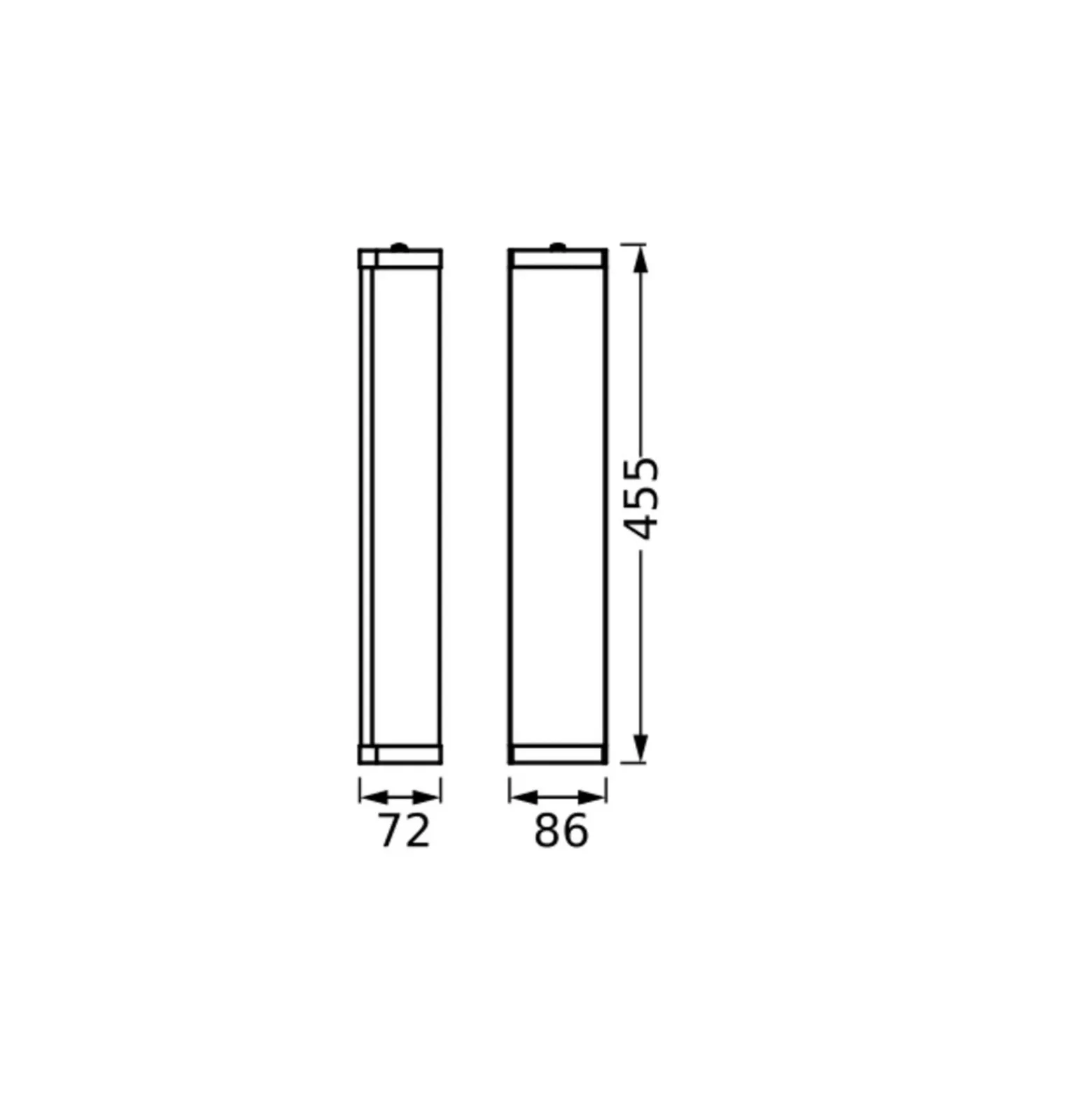 Aplique de pared OSRAM BATHROOM negro, 46 cm de largo, metal/vidrio, IP44