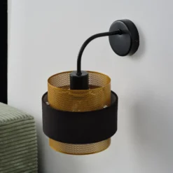 Aplique de pared OSRAM Decor Hornet, 1 luz, negro/dorado, E27
