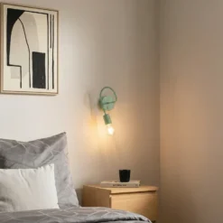 Aplique de pared Oxford, verde, metal, 1 luz, E27