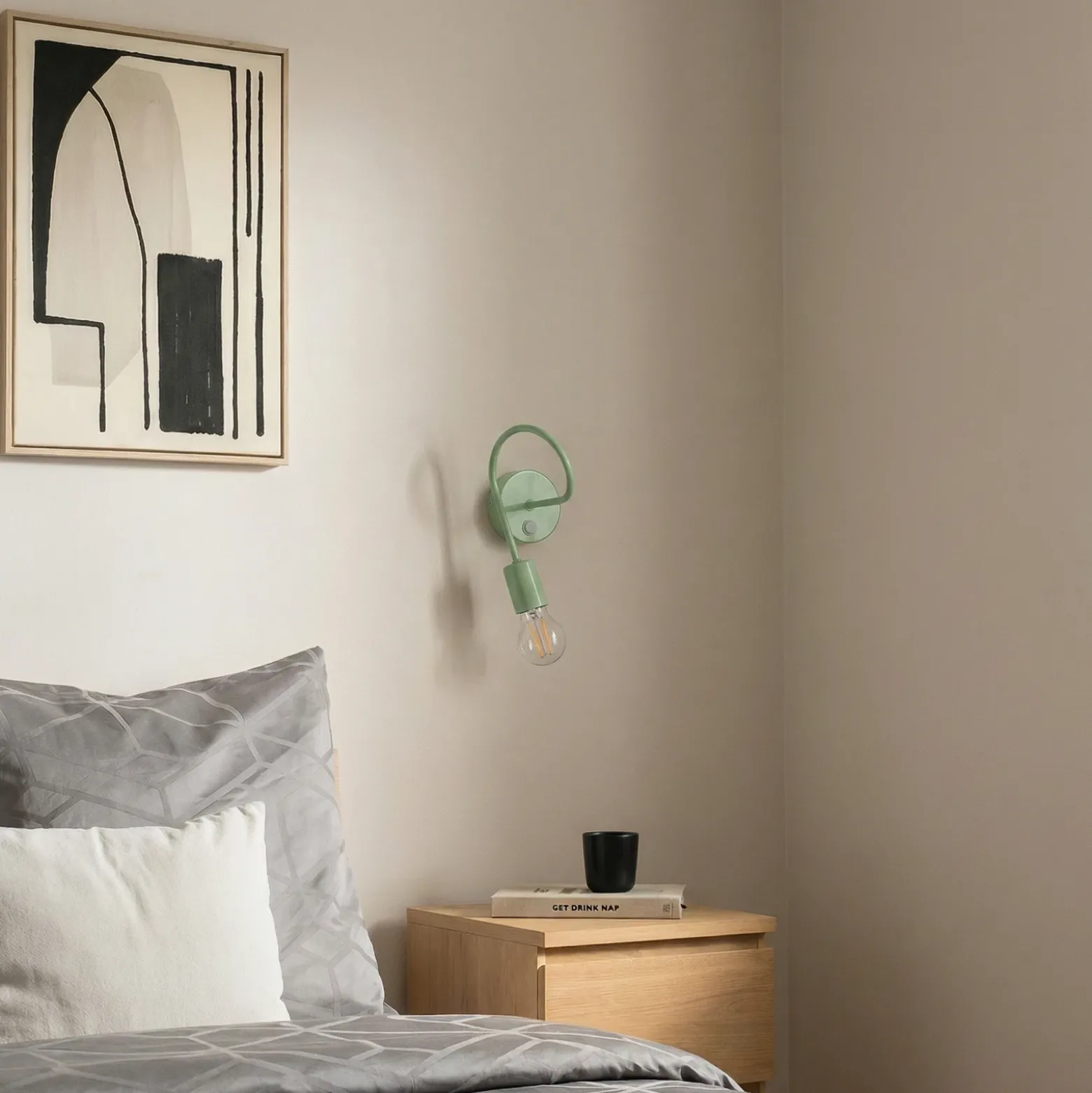 Aplique de pared Oxford, verde, metal, 1 luz, E27