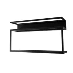 Aplique de pared para estantería, negro, acero, 60 cm de largo, 1 x LED