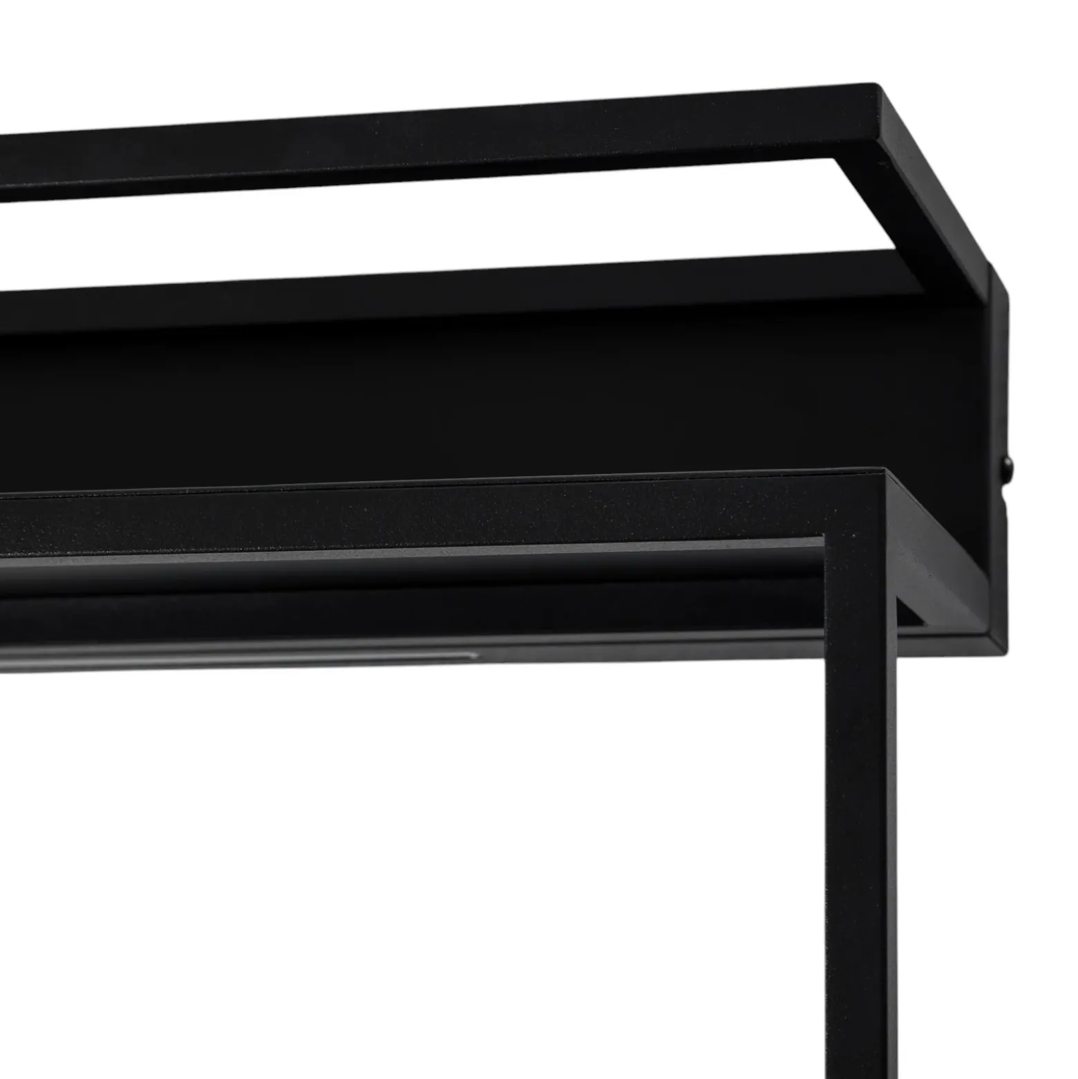 Aplique de pared para estantería, negro, acero, 60 cm de largo, 1 x LED